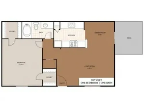 La Plaza Apartments El Paso FloorPlan 1
