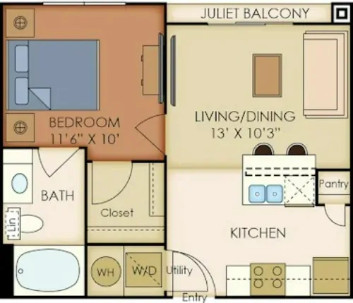 Landmark at Grandview Apartments San Antonio FloorPlan 1