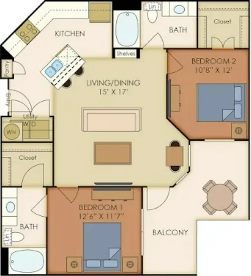 Landmark at Grandview Apartments San Antonio FloorPlan 10