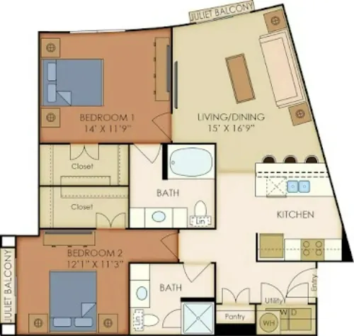 Landmark at Grandview Apartments San Antonio FloorPlan 11