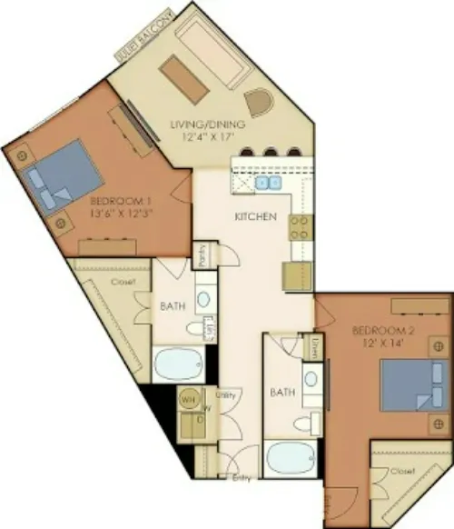 Landmark at Grandview Apartments San Antonio FloorPlan 14