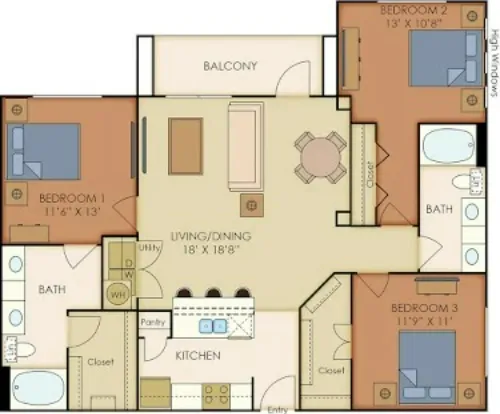 Landmark at Grandview Apartments San Antonio FloorPlan 15