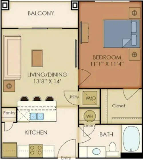 Landmark at Grandview Apartments San Antonio FloorPlan 8