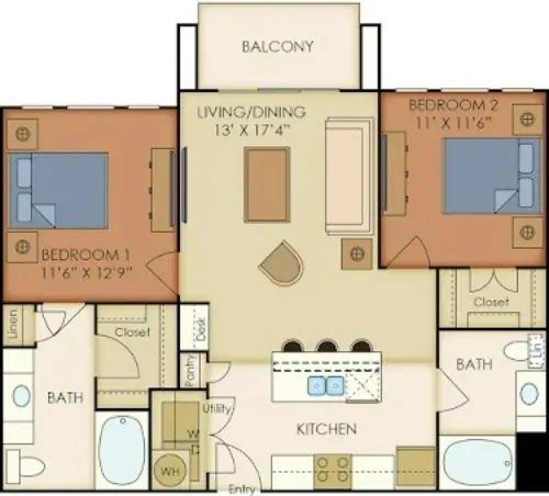 Landmark at Grandview Apartments San Antonio FloorPlan 9