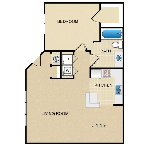 Las Norias Apartments El Paso FloorPlan 1
