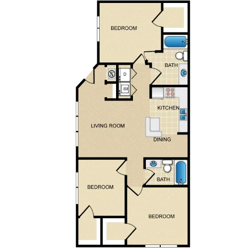 Las Norias Apartments El Paso FloorPlan 3