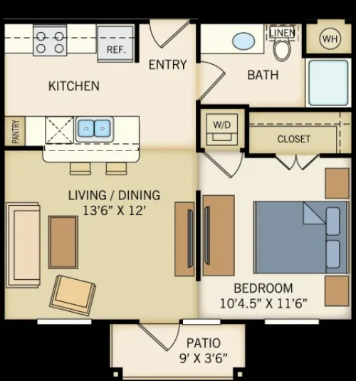 Legacy Creekside Apartments San Antonio FloorPlan 1