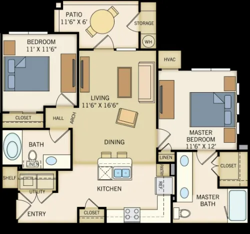 Legacy Creekside Apartments San Antonio FloorPlan 8