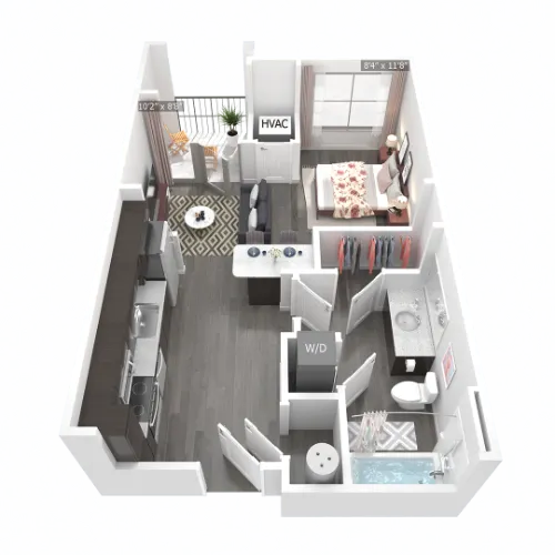 MedWest Apartments San Antonio Floorplan 1