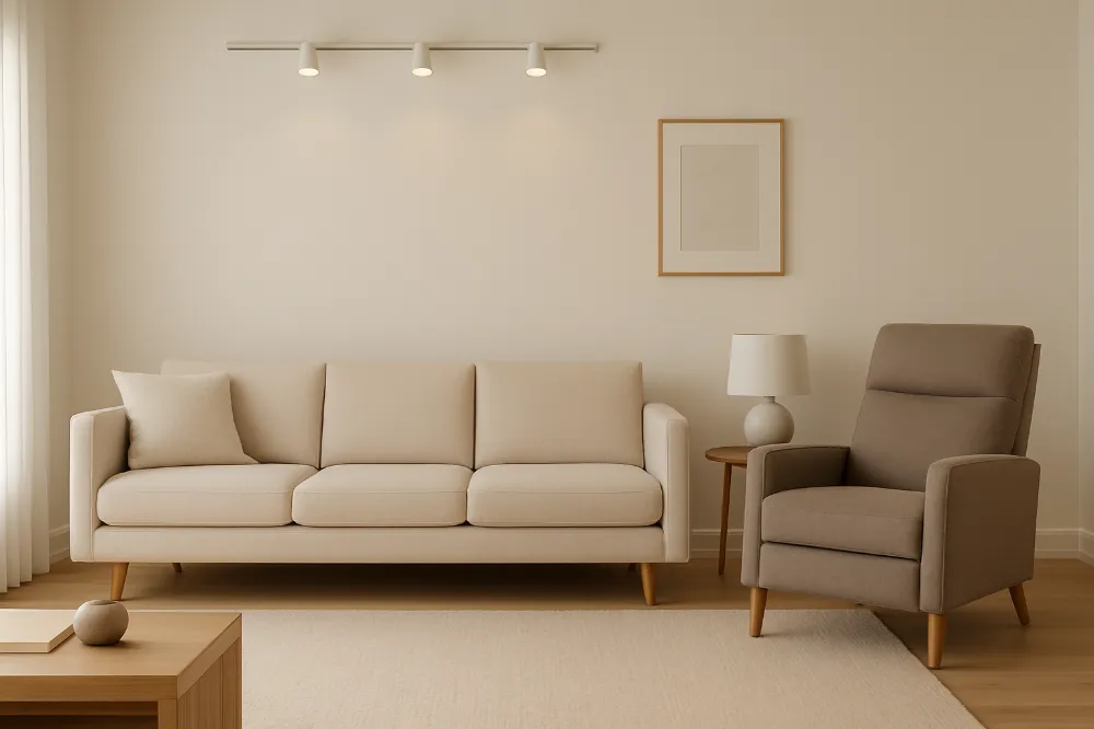 Minimalist Modern Sofa & Recliner Chair