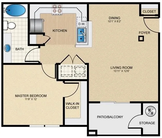 Mission Hills Apartments San Antonio Floorplan 2
