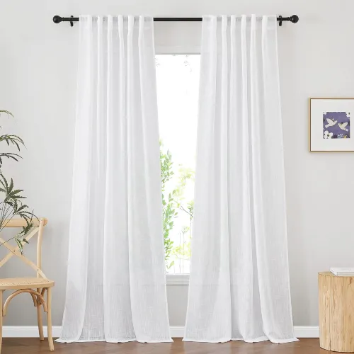 NICETOWN Linen Sheer Curtains