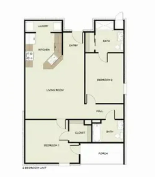 Oak Timbers Fort Worth South Apartments FloorpLan 1