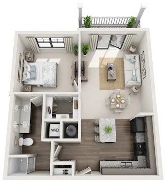 Overlook Exchange Apartments San Antonio Floorplan 3
