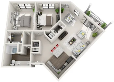 Overlook Exchange Apartments San Antonio Floorplan 6