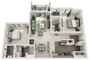 Overlook Exchange Apartments San Antonio Floorplan 7