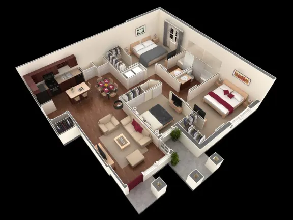 Overlook at Stone Oak Park Apartments San Antonio Floorplan 10