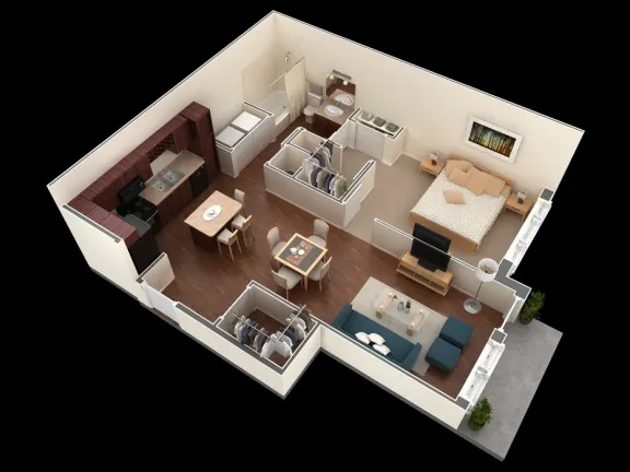 Overlook at Stone Oak Park Apartments San Antonio Floorplan 2