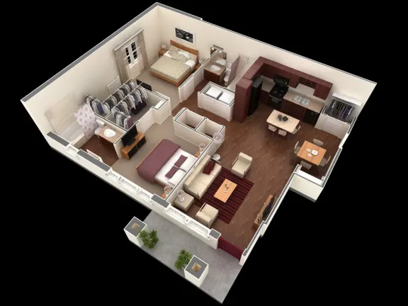 Overlook at Stone Oak Park Apartments San Antonio Floorplan 6
