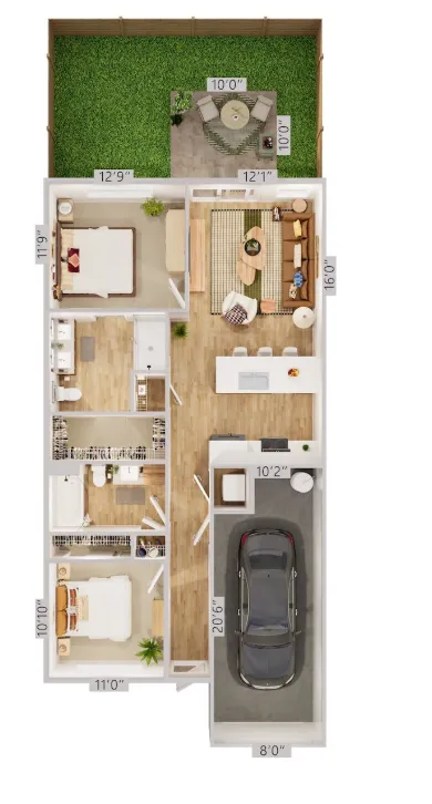 Oxenfree West Oak Fort Worth Apartment Floorplan 2