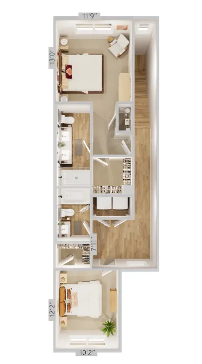Oxenfree West Oak Fort Worth Apartment Floorplan 3
