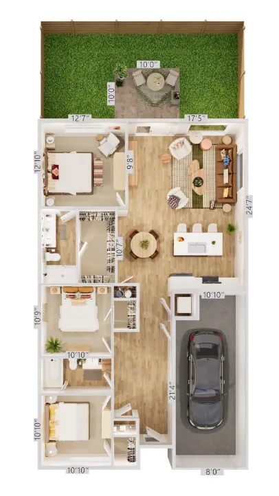 Oxenfree West Oak Fort Worth Apartment Floorplan 4
