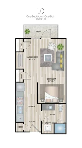 Oxford at Medical Center San Antonio Floorplan 1