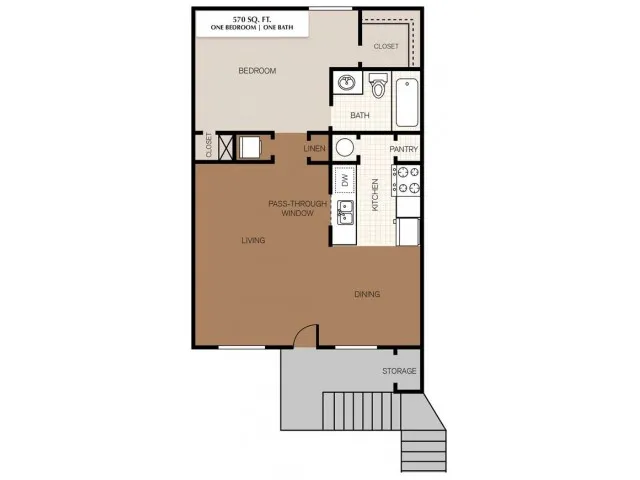Pine Village Apartments El Paso Floorplan 1