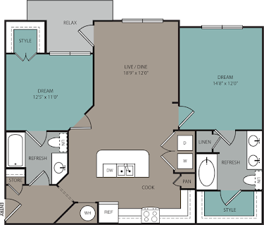 Ridgeline at Rogers Ranch Apartments San Antonio Floorplan 8