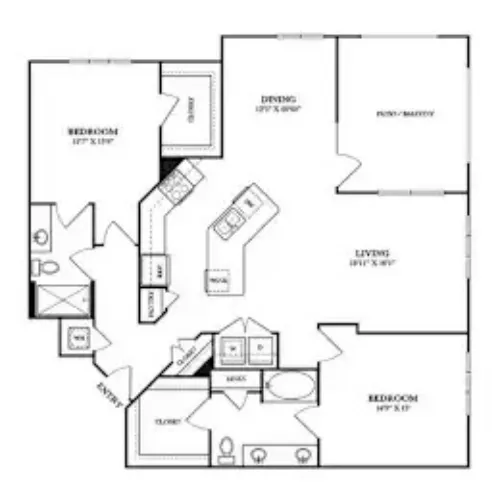 Rocklyn at Samuels Ave Fort Worth FloorPlan 14