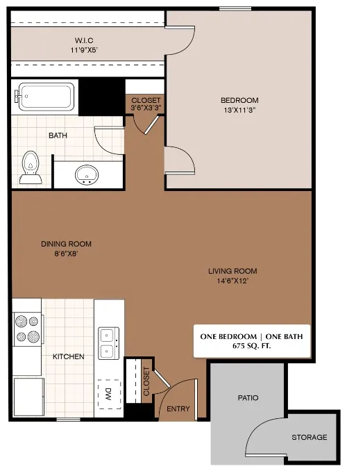 San Miguel Apartments El Paso floor plan 1