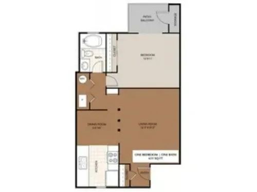Sand Pebble Apartments El Paso FloorPlan 1