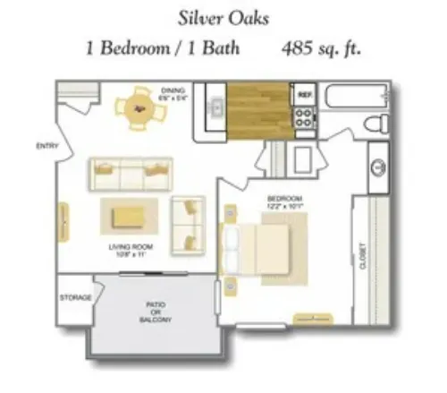 Silver Oaks Apartments San Antonio FloorPlan 1