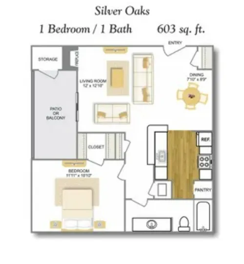Silver Oaks Apartments San Antonio FloorPlan 5