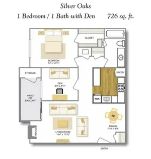 Silver Oaks Apartments San Antonio FloorPlan 7