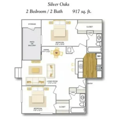 Silver Oaks Apartments San Antonio FloorPlan 9