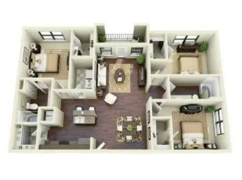 Skyview West Apartments Fort Worth FloorPlan 3