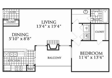 Steeplechase Fort Worth Apartment Floorplan 2