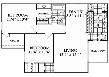 Steeplechase Fort Worth Apartment Floorplan 4