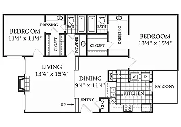Steeplechase Fort Worth Apartment Floorplan 5