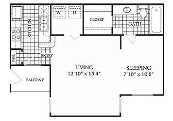 Steeplechase Fort Worth Apartment Floorplan 6