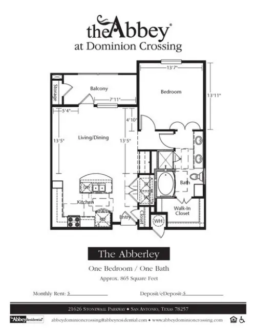 The Abbey At Dominion Crossing San Antonio Floorplan 1