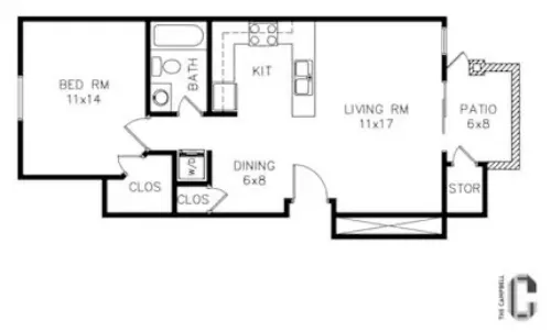 The Campbell Fort Worth Floorplan 1