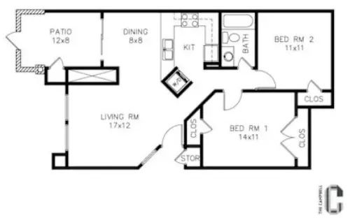 The Campbell Fort Worth Floorplan 3