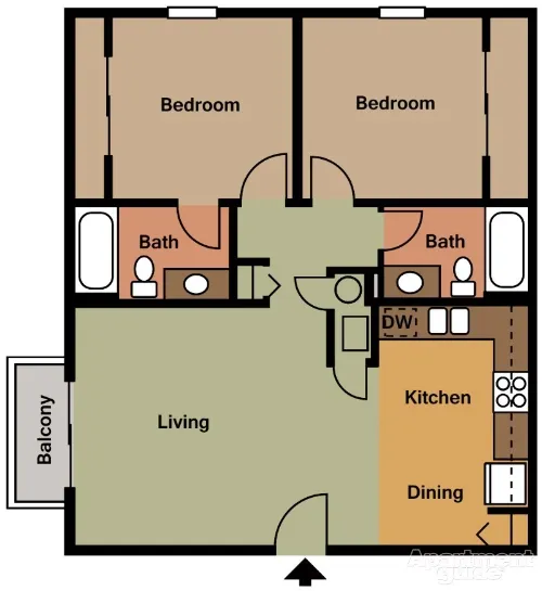 The Meridian Apartments El Paso Floorplan 3