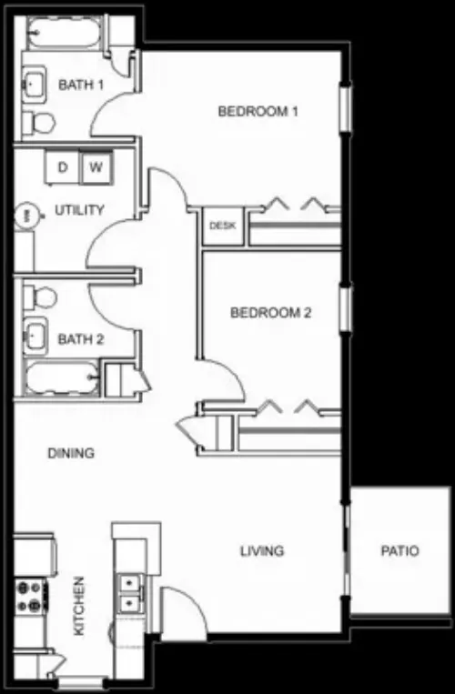 The Meridian Fort Worth FloorPlan 1