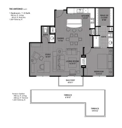 The Mosaic on Broadway San Antonio Floorplan 6