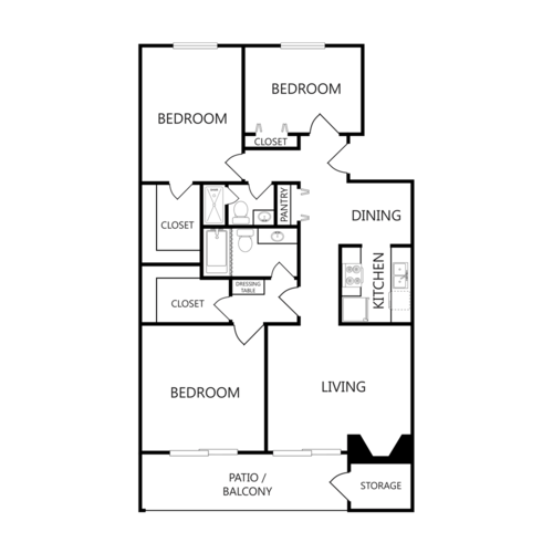 The Solana Apartments El Paso Floorplan 4