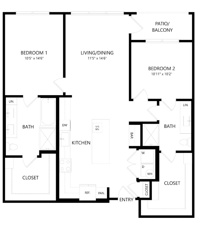 The Union at Stockyards Fort Worth Apartment Floorplan 28