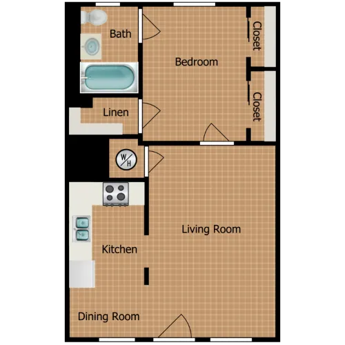 Tigua Village Apartments El Paso floor plan 1